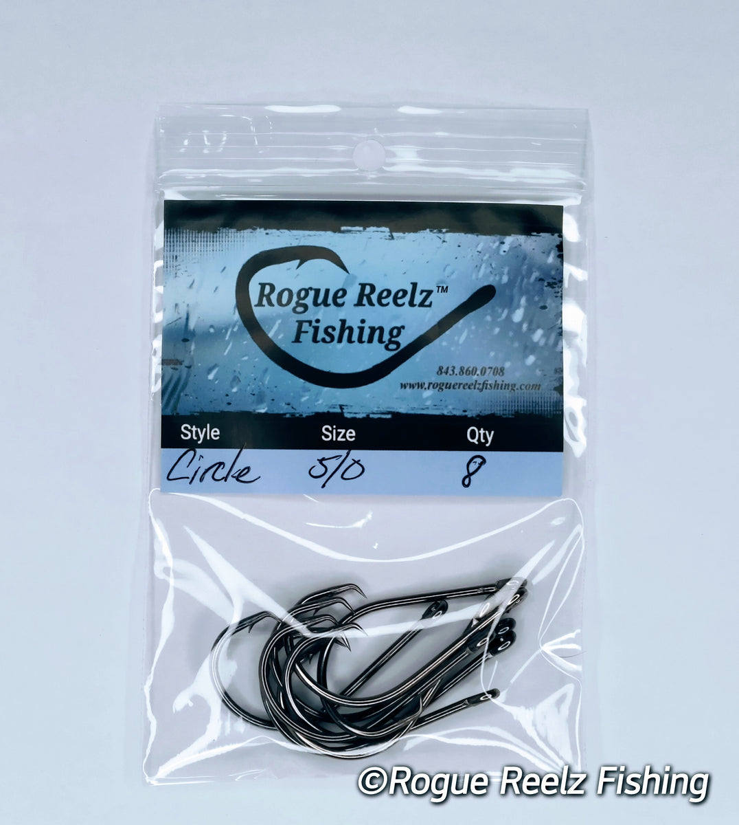 5/0 fishing hooks 5/0 Circle Hooks (8 pack) – Rogue Reelz Fishing LLC