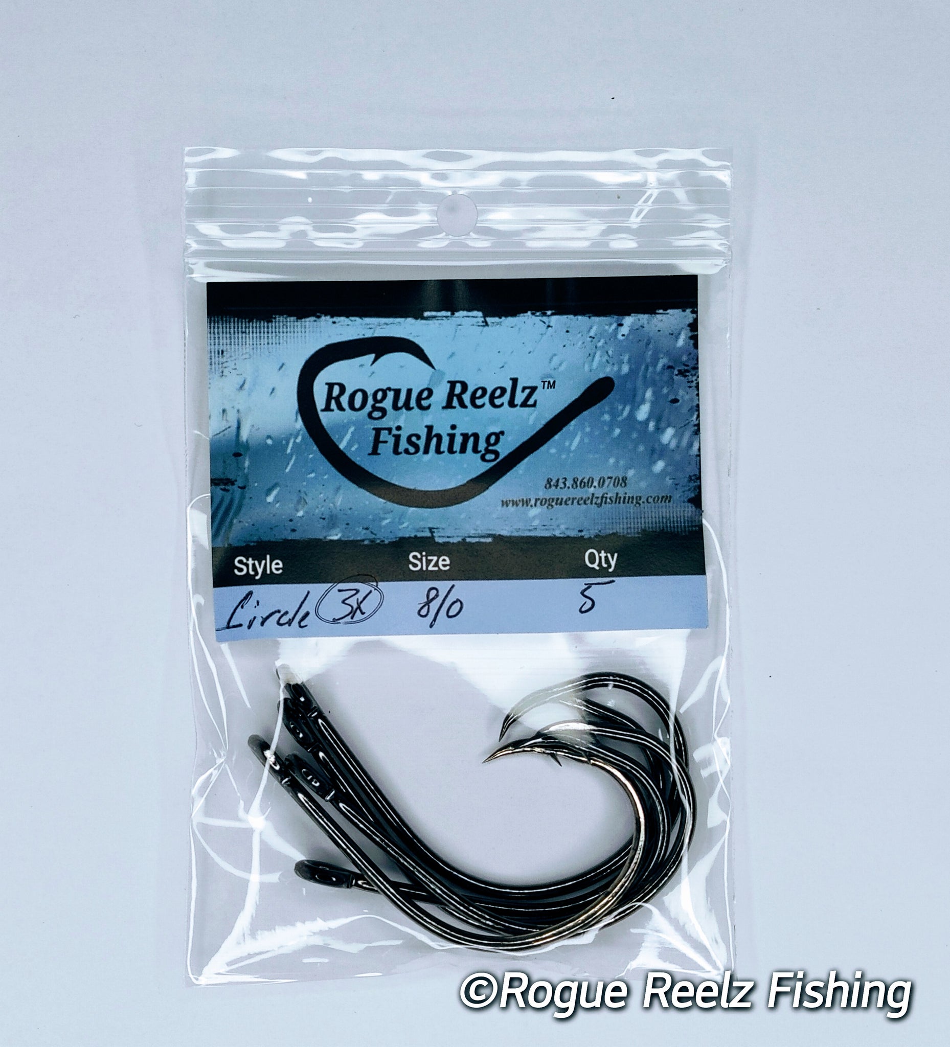 8/0 Circle Hooks 3X strong (5 pack) – Rogue Reelz Fishing LLC